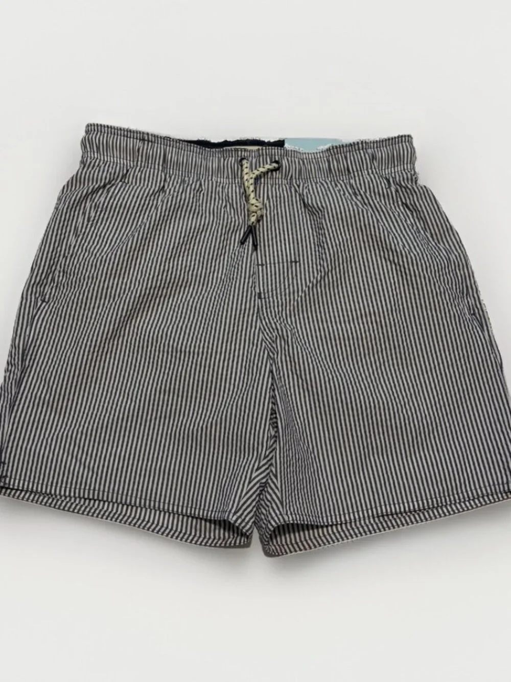 Laguna Swim The Volley Swim Trunks Mens S Blue White Striped Drawstring Pockets